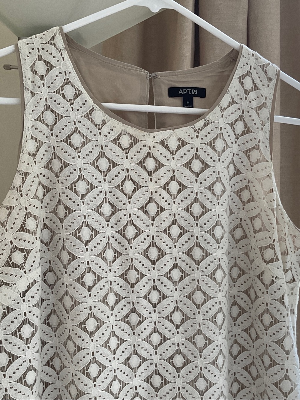 Apt. 9 Cream Lace Sleeveless Camisole / short dress